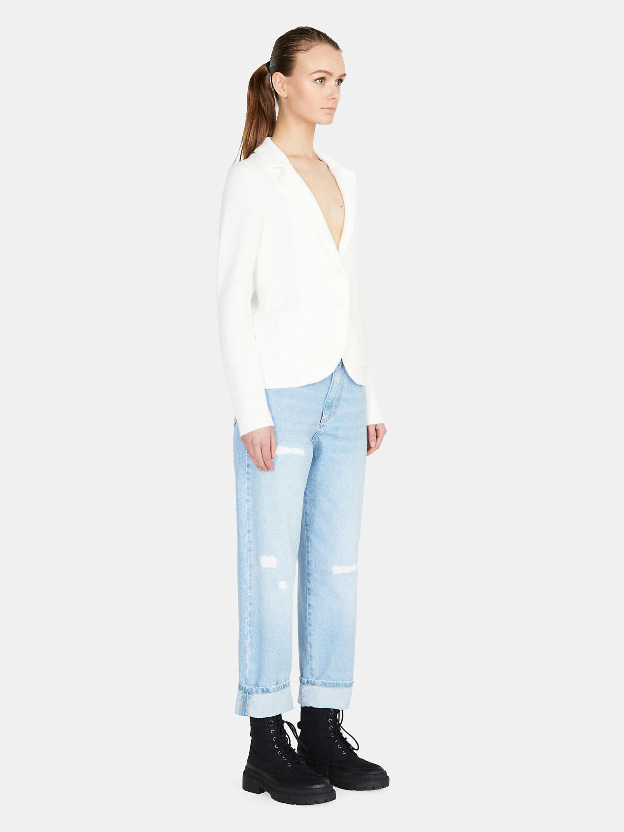 White knit sale jacket