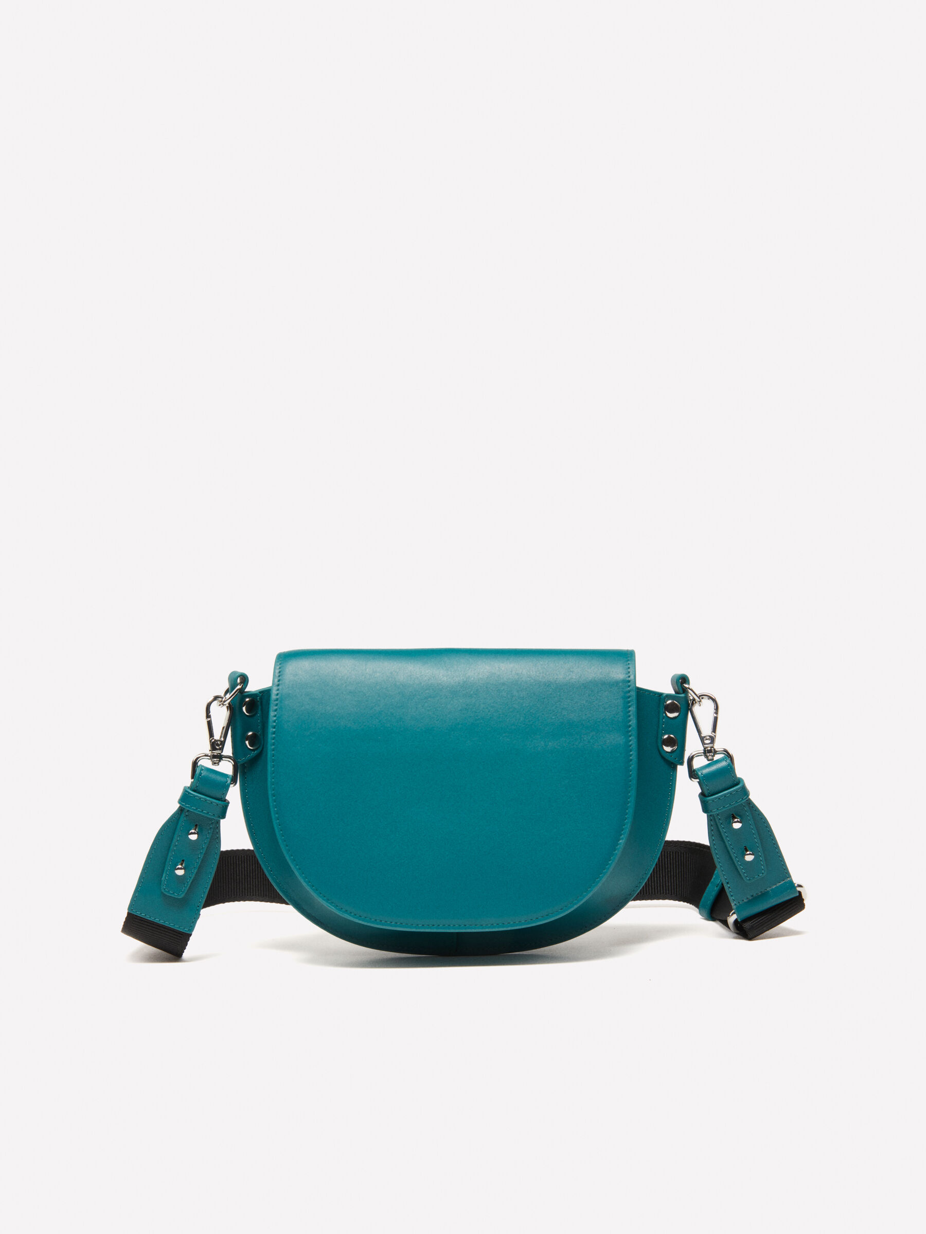 Teal green crossbody bag in 100 leather Teal Sisley
