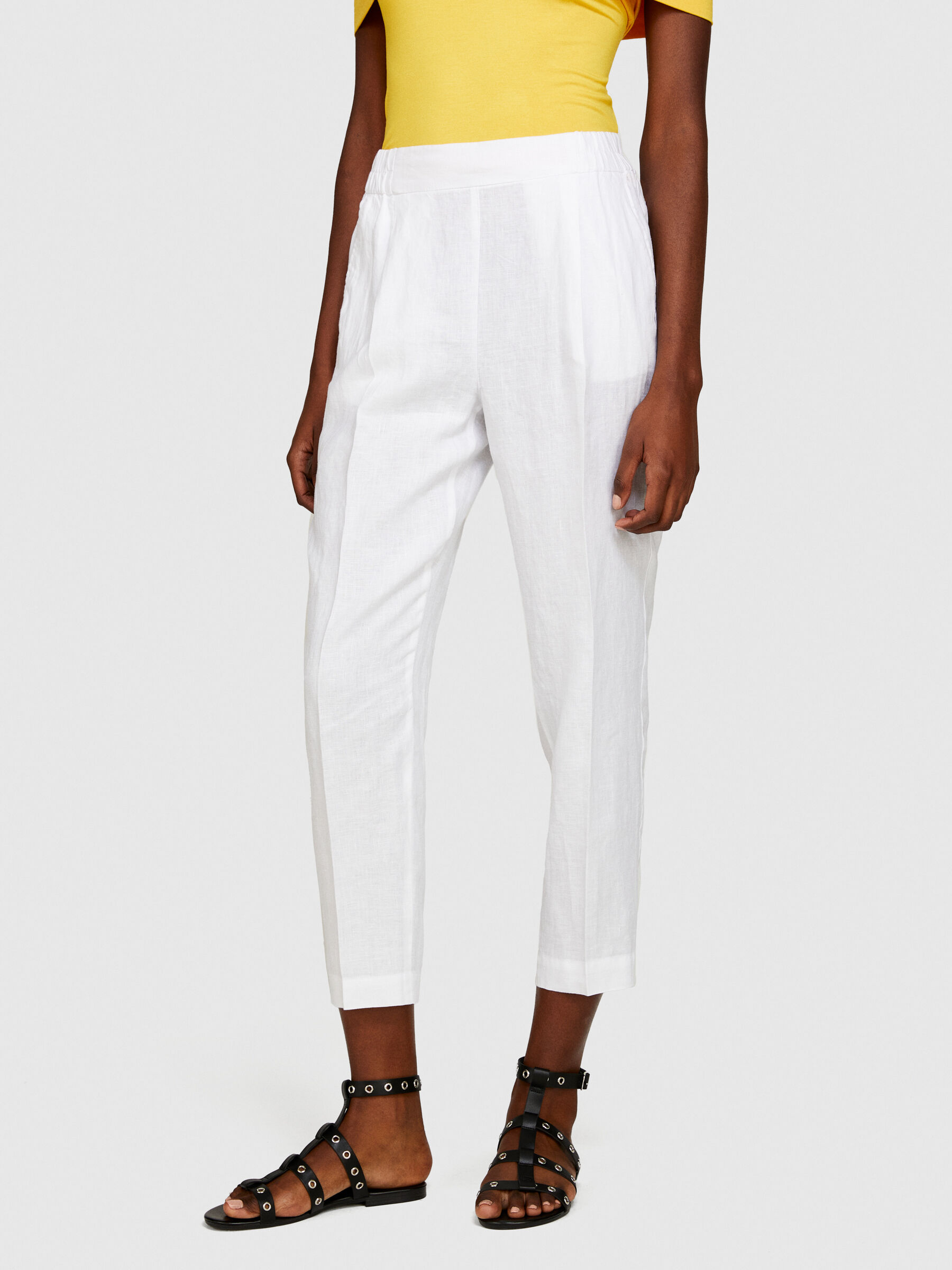 White linen joggers womens shop