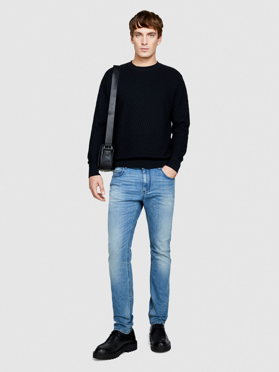 Solid colored sweater Men image number null