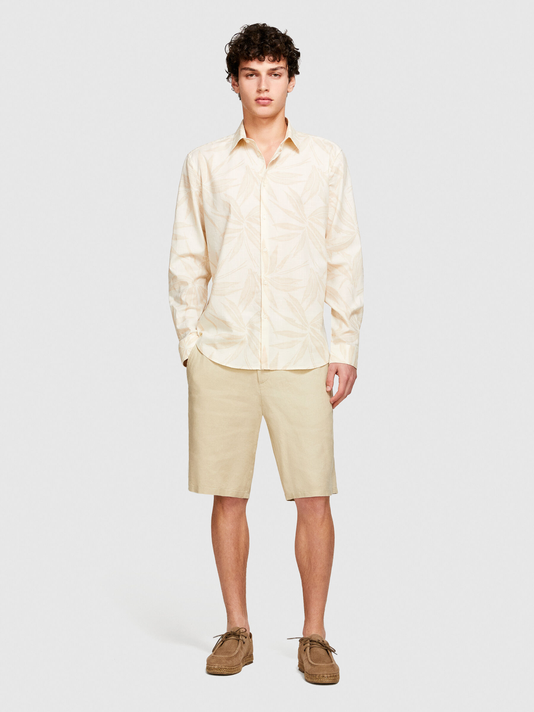 Printed shirt, Beige - Sisley