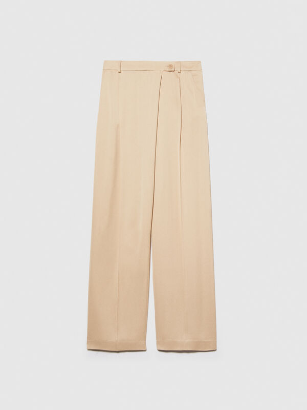 Single-breasted satin blazer - women's palazzo trousers | Sisley