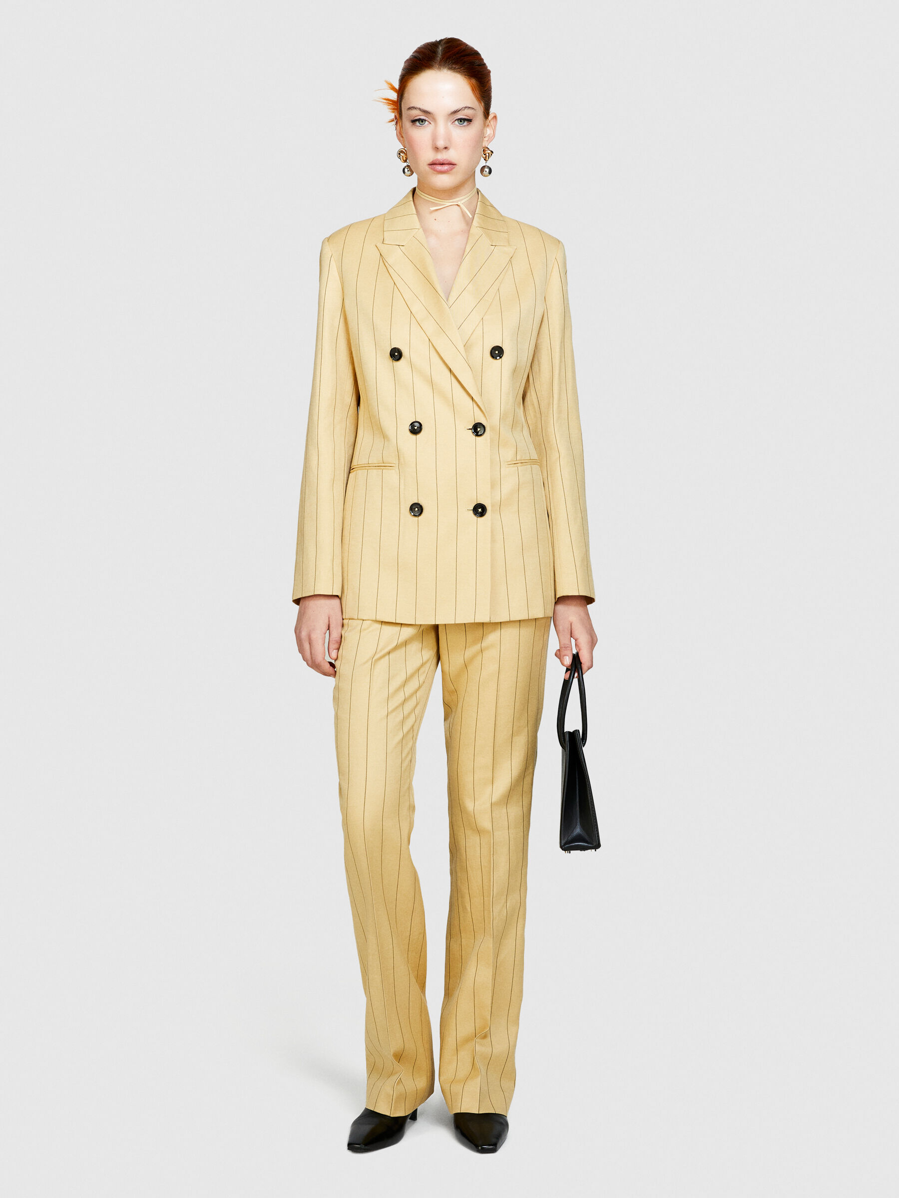 Striped blazer Yellow Sisley