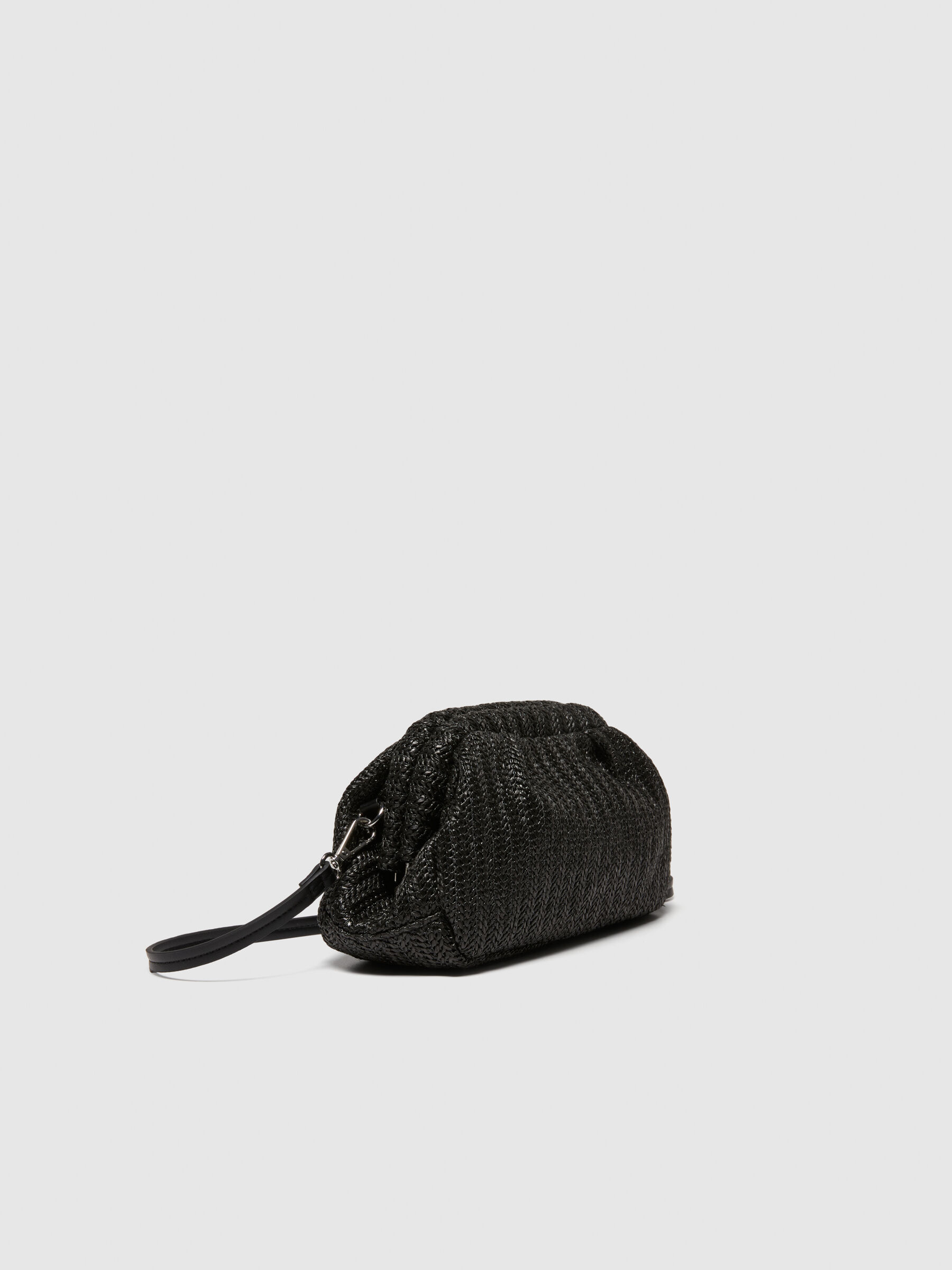 Straw clutch Black Sisley