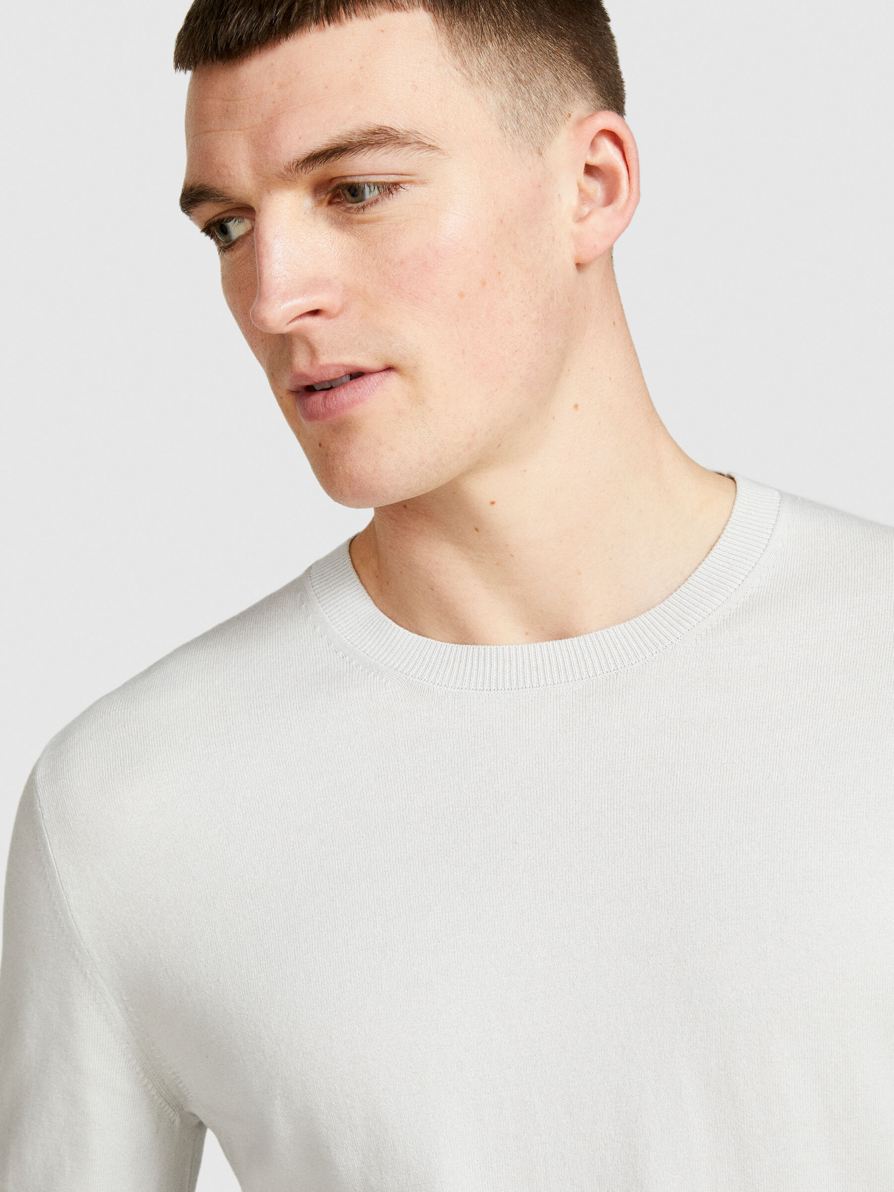 Mens crew neck sweaters slim fit top
