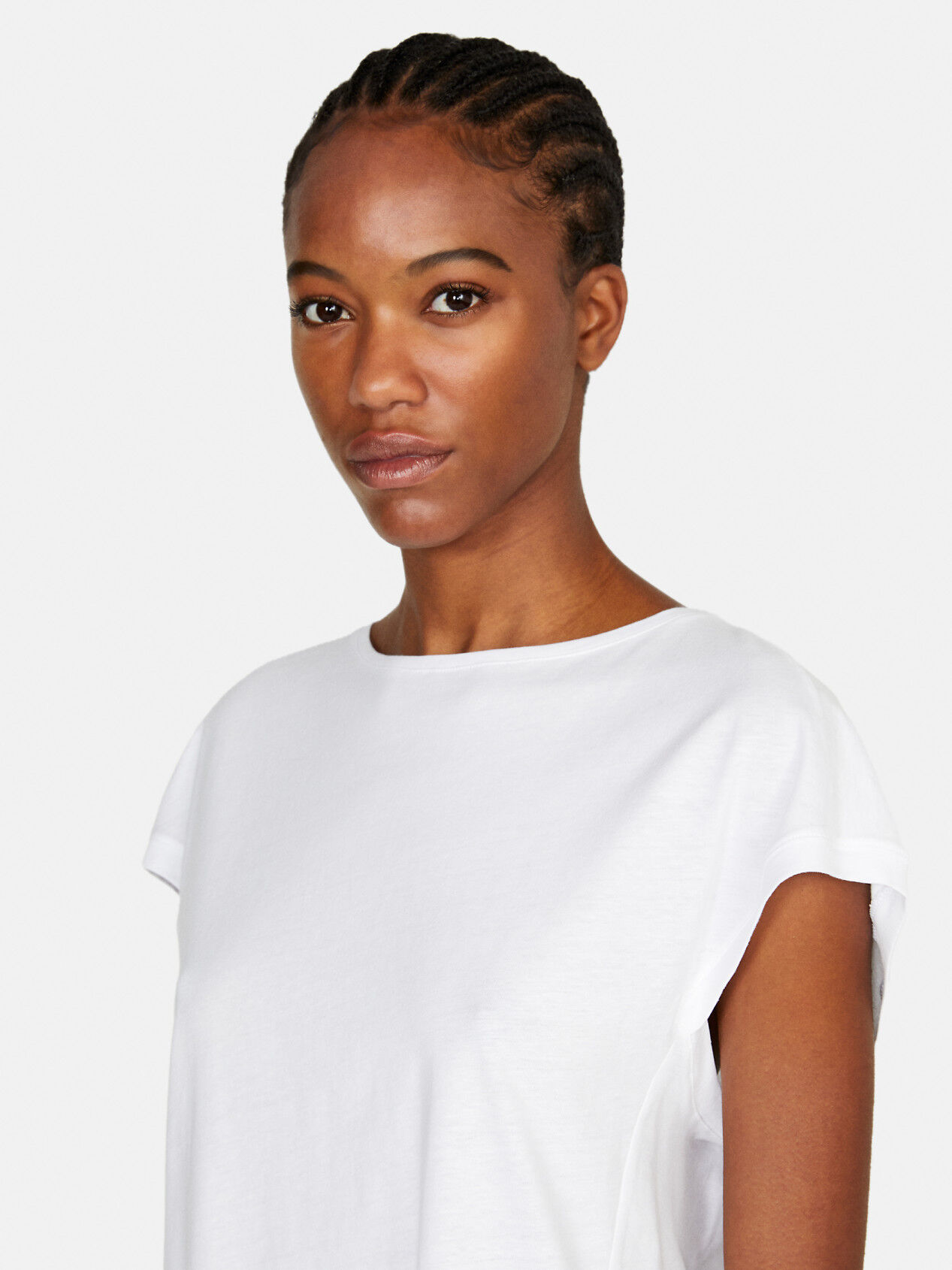 T shirt with dropped shoulders White Sisley