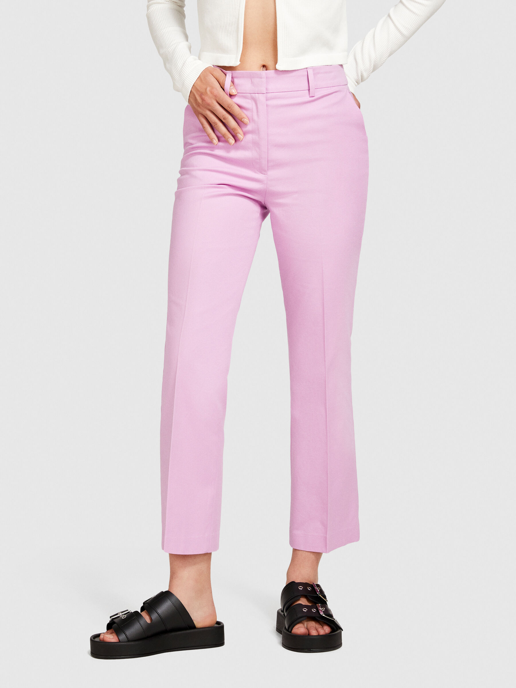 High-waisted trousers, Soft Pink - Sisley