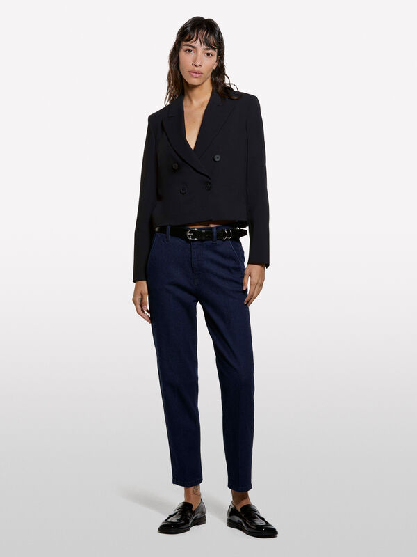 Dark blue Style 71 slim fit chino jeans - women's slim fit jeans | Sisley