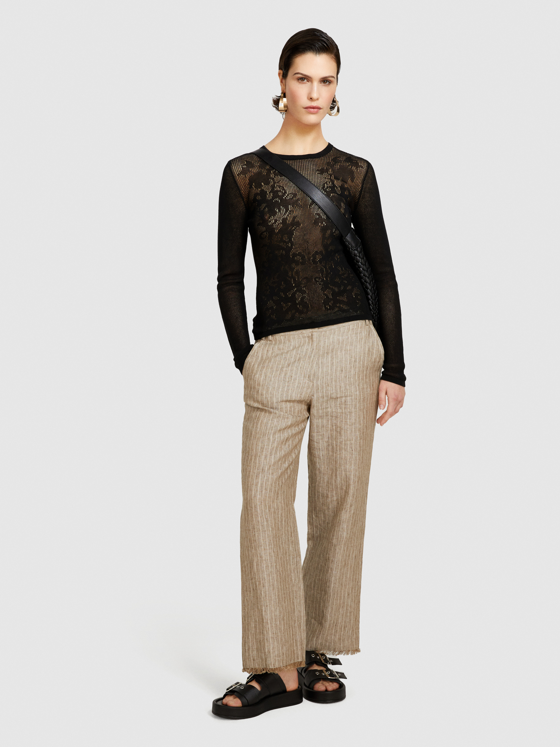 Sweater with floral lace Black Sisley